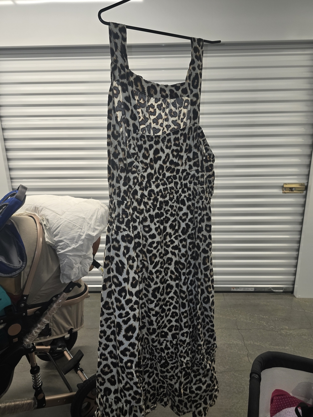 Time and Tru Black and White Leopard Print Maxi Dress